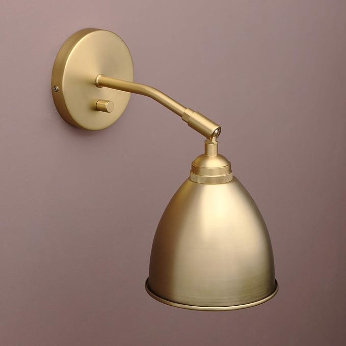 6 Inch Gold Brass Metal Wall Sconce