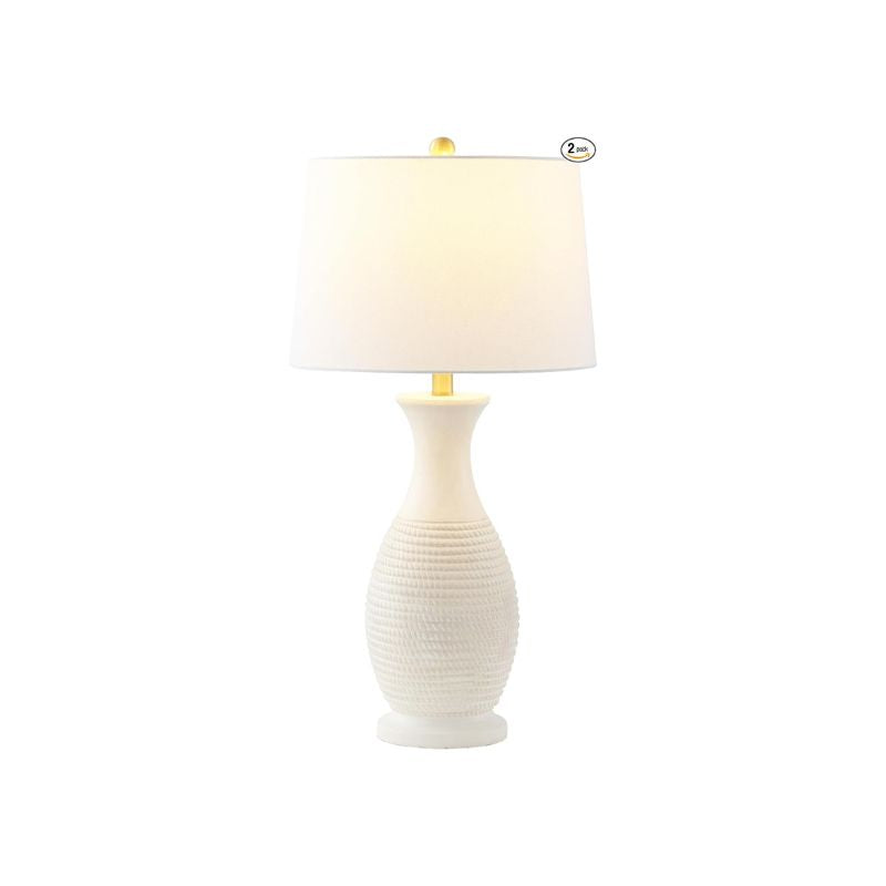 30 Inch Bone Resin Table Lamp Set of 2