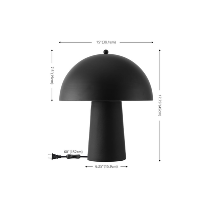 18 Inch Black Mushroom Lamp Set of 2