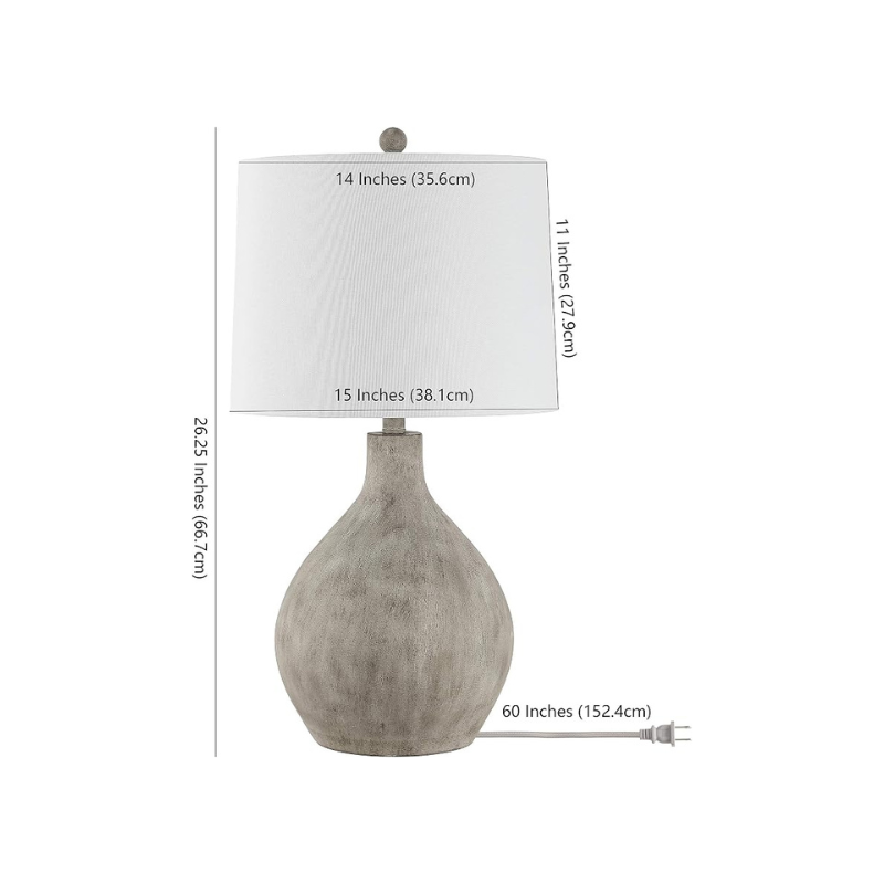 26 Inch Grey Resin Table Lamp