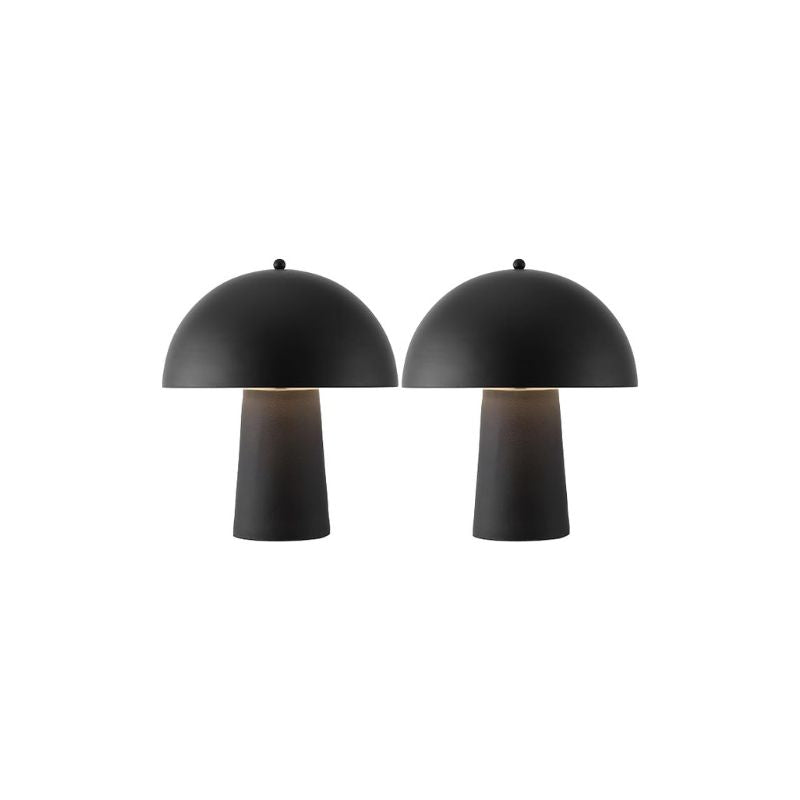 18 Inch Black Mushroom Lamp Set of 2