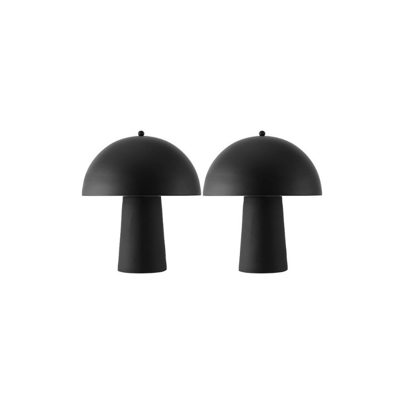 18 Inch Black Mushroom Lamp Set of 2