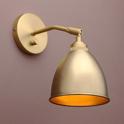 6 Inch Gold Brass Metal Wall Sconce