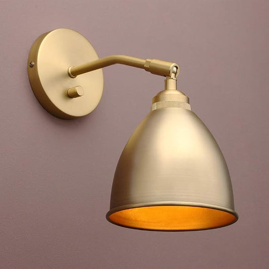 6 Inch Gold Brass Metal Wall Sconce
