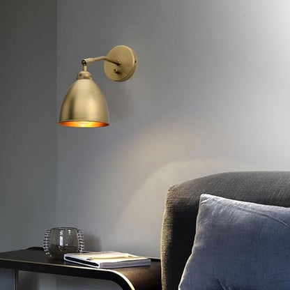 6 Inch Gold Brass Metal Wall Sconce