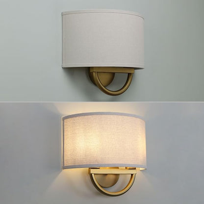 16 Inch Antique Brass Linen Wall Sconce