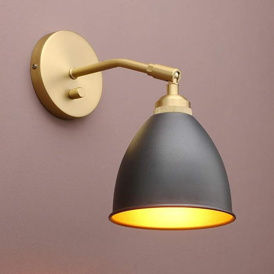 8 Inch Antique Black Oval Metal Wall Sconce