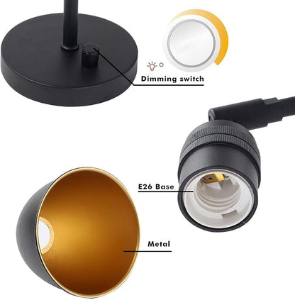 7 Inch Black Oval Metal Wall Sconce with Switch