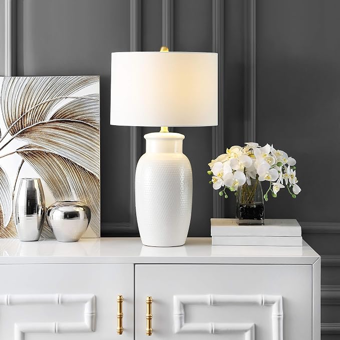 28 Inch Ivory Ceramic Table Lamp