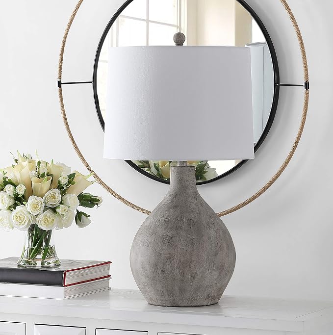 26 Inch Grey Resin Table Lamp
