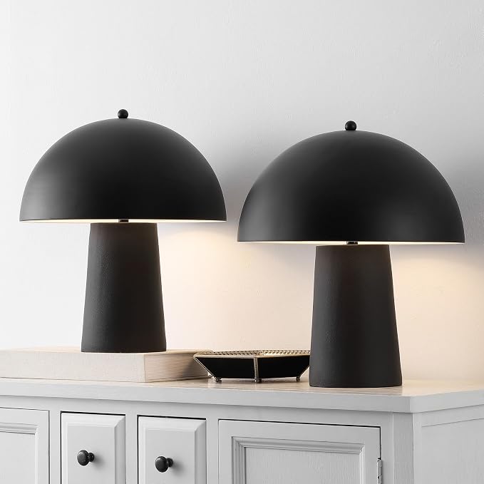 18 Inch Black Mushroom Lamp Set of 2
