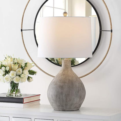 26 Inch Grey Resin Table Lamp