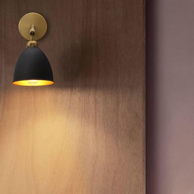 8 Inch Antique Black Oval Metal Wall Sconce