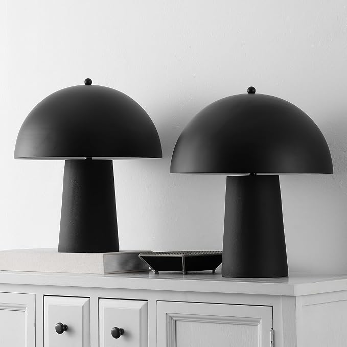 18 Inch Black Mushroom Lamp Set of 2