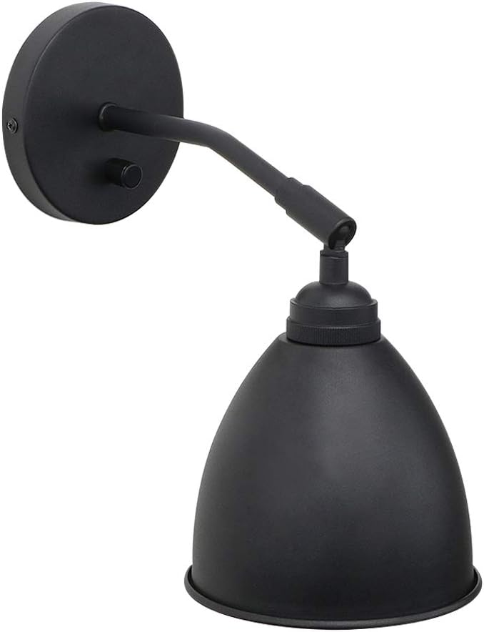 7 Inch Black Oval Metal Wall Sconce with Switch