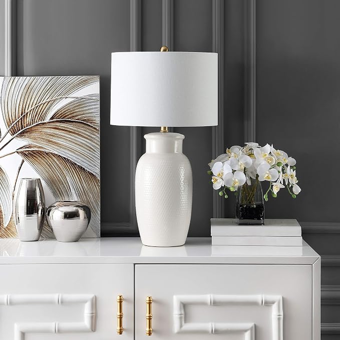 28 Inch Ivory Ceramic Table Lamp