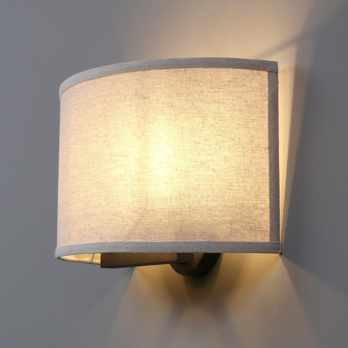 13 Inch Boho Brass Linen Wall Sconce