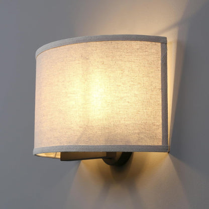 13 Inch Boho Brass Linen Wall Sconce