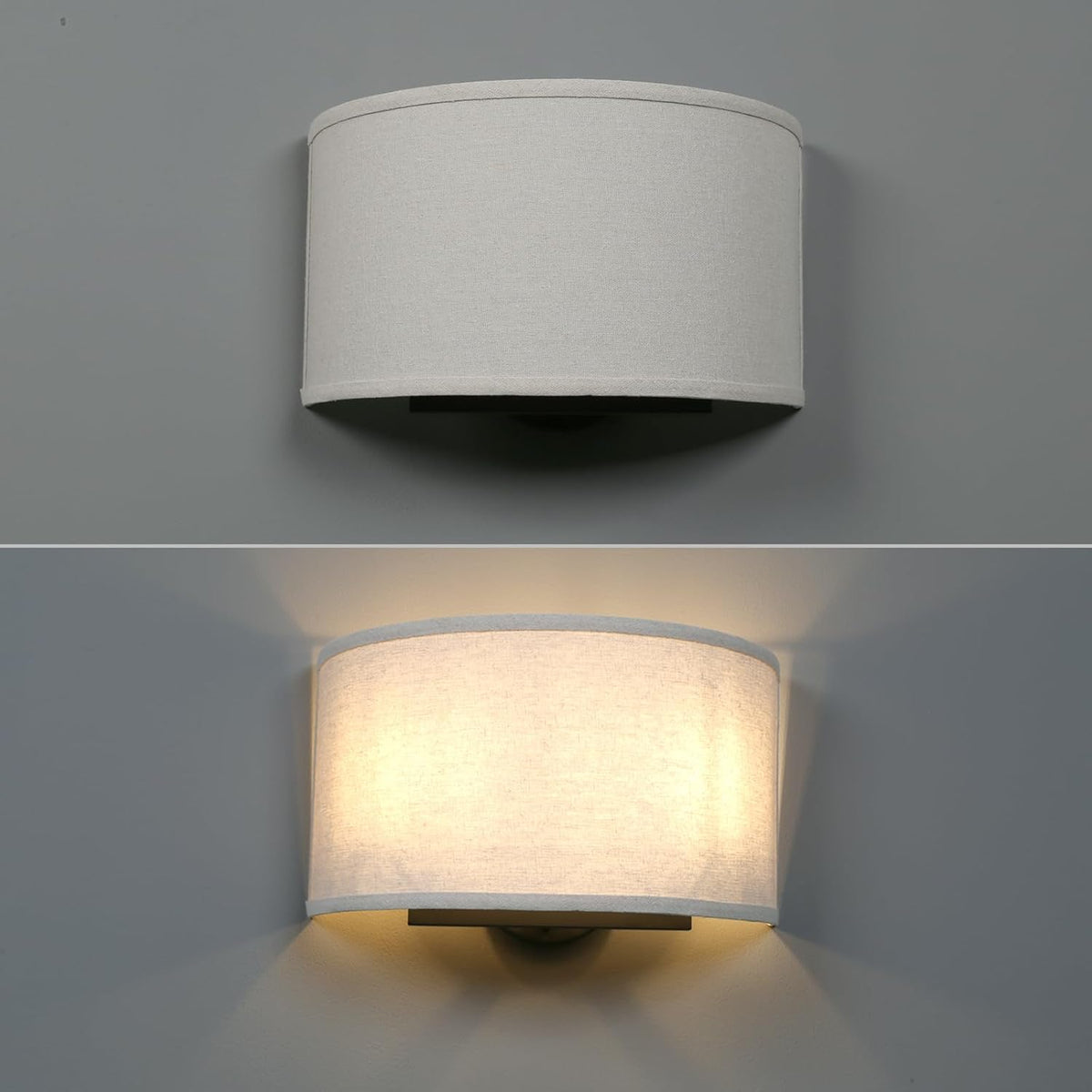 13 Inch Boho Brass Linen Wall Sconce