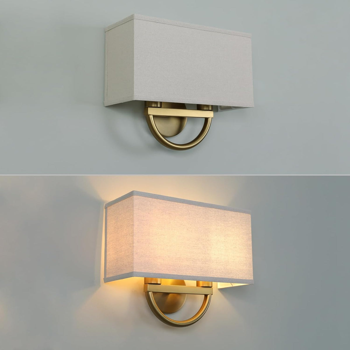14 Inch Antique Brass Square Linen Sconce